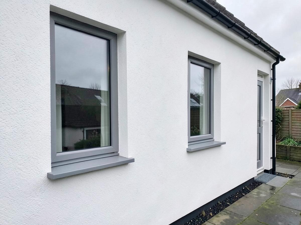 Clean white K-Rend silicone render finish on a modern house exterior